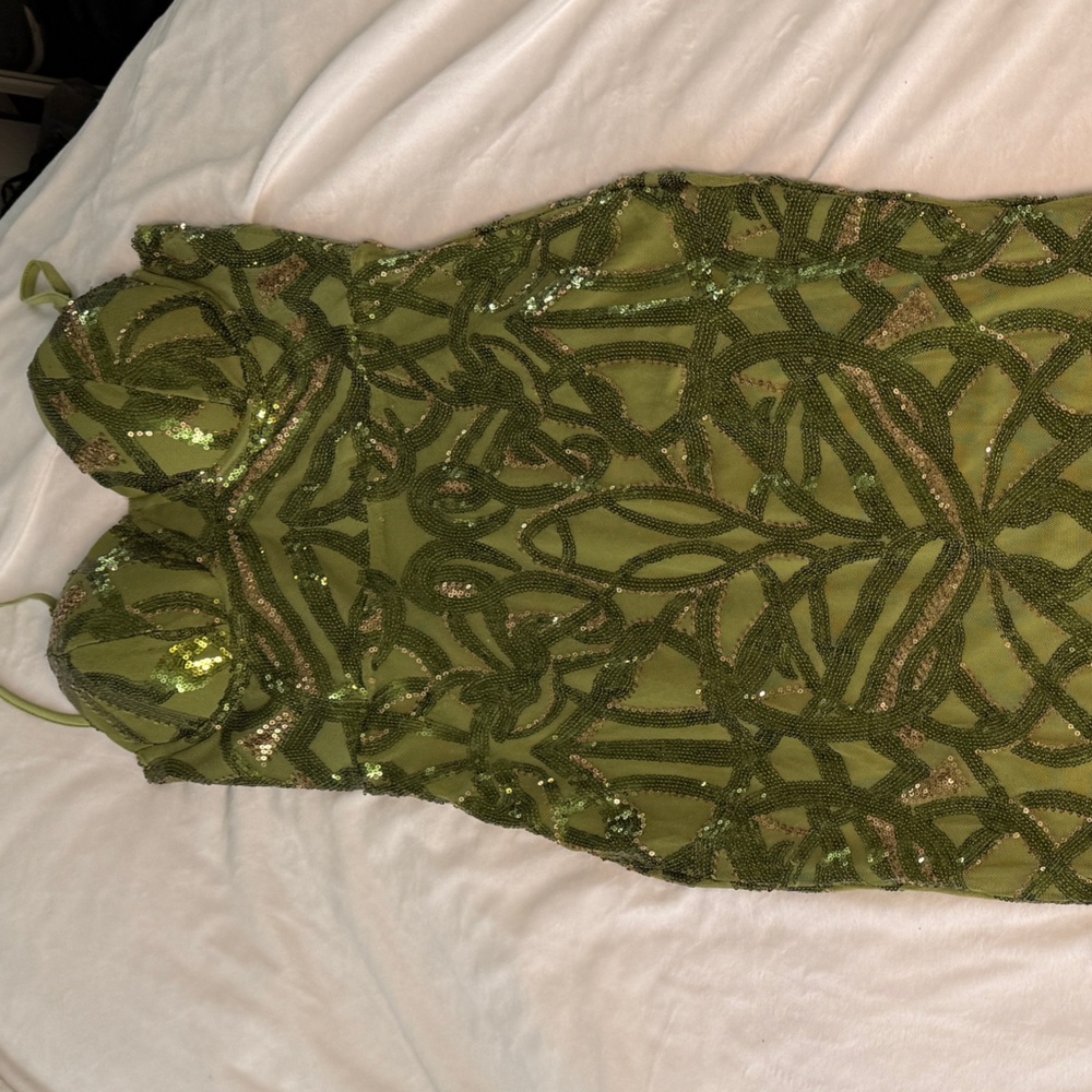 Glamorous Olive Sequin Maxi Dress